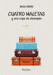 Cuatro maletas y una copa de champán