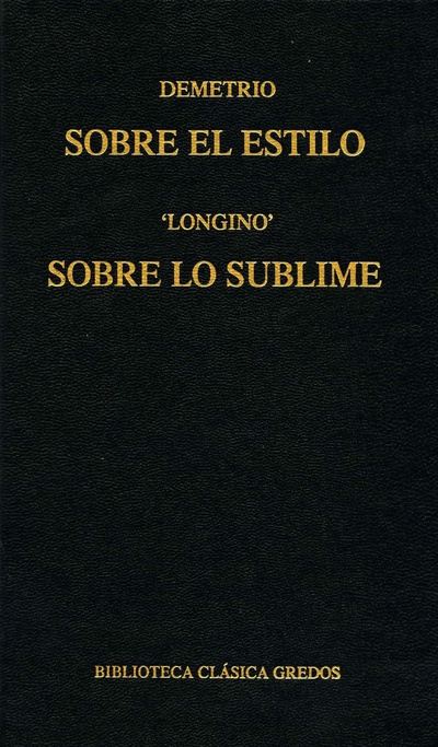Sobre el estilo. Sobre lo sublime
